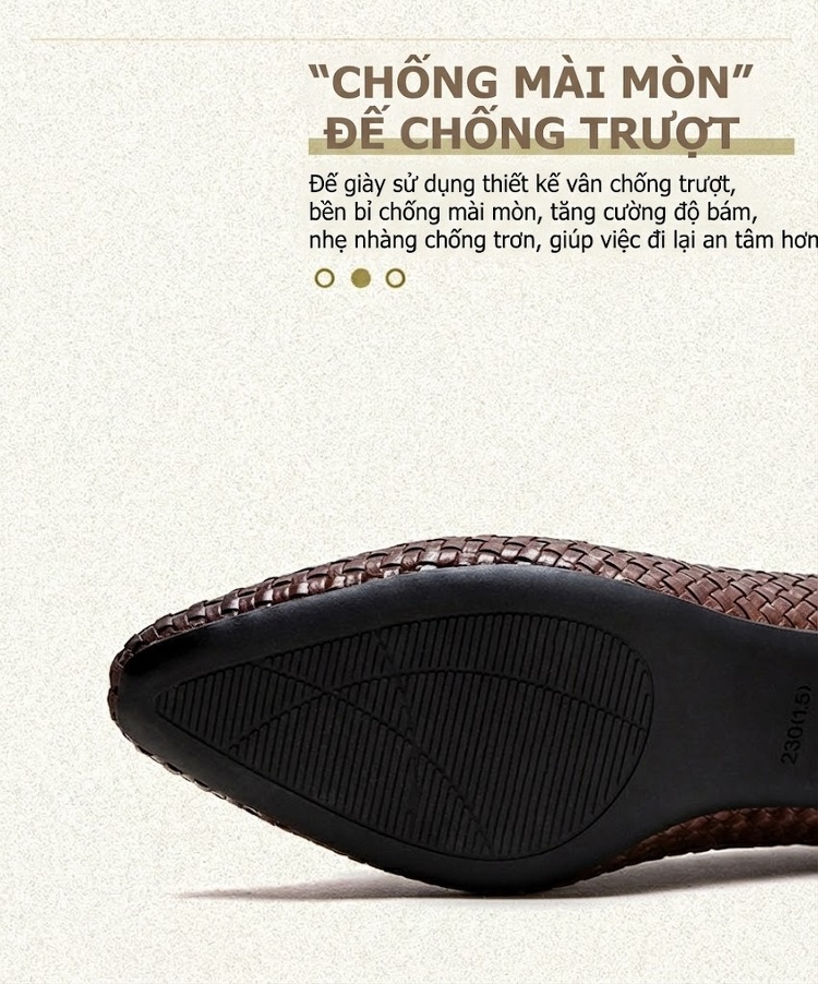 Giày Búp Bê Nữ Da Mờ Chiều Cao Đế Khoảng 5cm Giày Lười Văn Nghệ Màu Đen, Nâu chi tiết 6