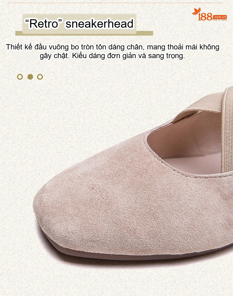 Giày Búp Bê Nữ Da Mờ Quai Chéo Chiều Cao Đế Khoảng 1cm Màu Nâu, Be, Xanh Lá chi tiết 5