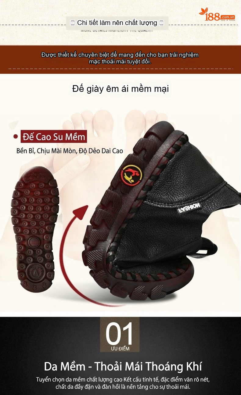 Giày Búp Bê Nữ Đế Mềm Chiều Cao Đế Khoảng 3cm Da Bóng Màu Kem, Đỏ, Đen chi tiết 4