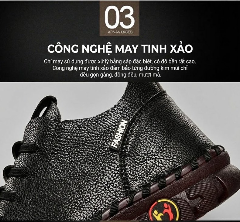 Giày Búp Bê Nữ Đế Mềm Chiều Cao Đế Khoảng 3cm Da Bóng Màu Kem, Đỏ, Đen chi tiết 7