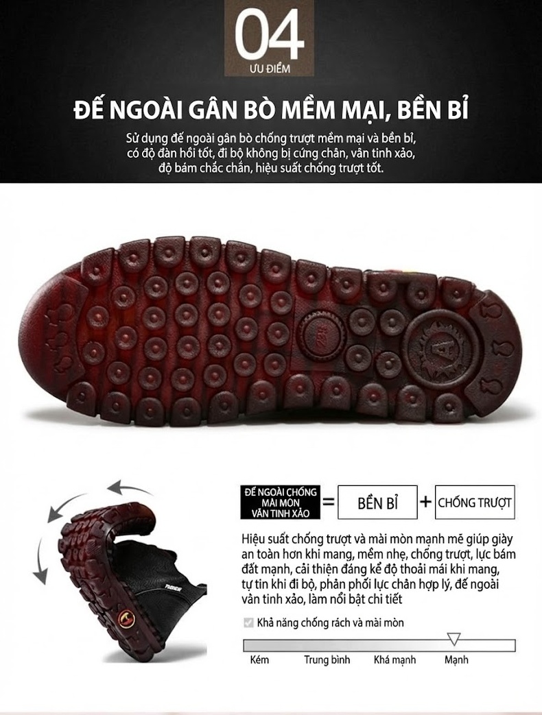 Giày Búp Bê Nữ Đế Mềm Chiều Cao Đế Khoảng 3cm Da Bóng Màu Kem, Đỏ, Đen chi tiết 8