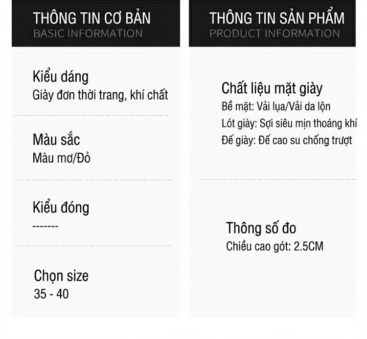 Giày Búp Bê Nữ Mũi Nhọn Đế Vuông Chiều Cao Đế Khoảng 3cm Trang Trí Nơ Màu Đỏ, Trắng Kem chi tiết 4