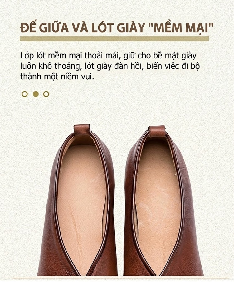 Giày Búp Bê Nữ Mũi Nhọn Gót Vuông Chiều Cao Đế Khoảng 5cm Phong Cách Retro Màu Xanh Lá, Nâu chi tiết 6