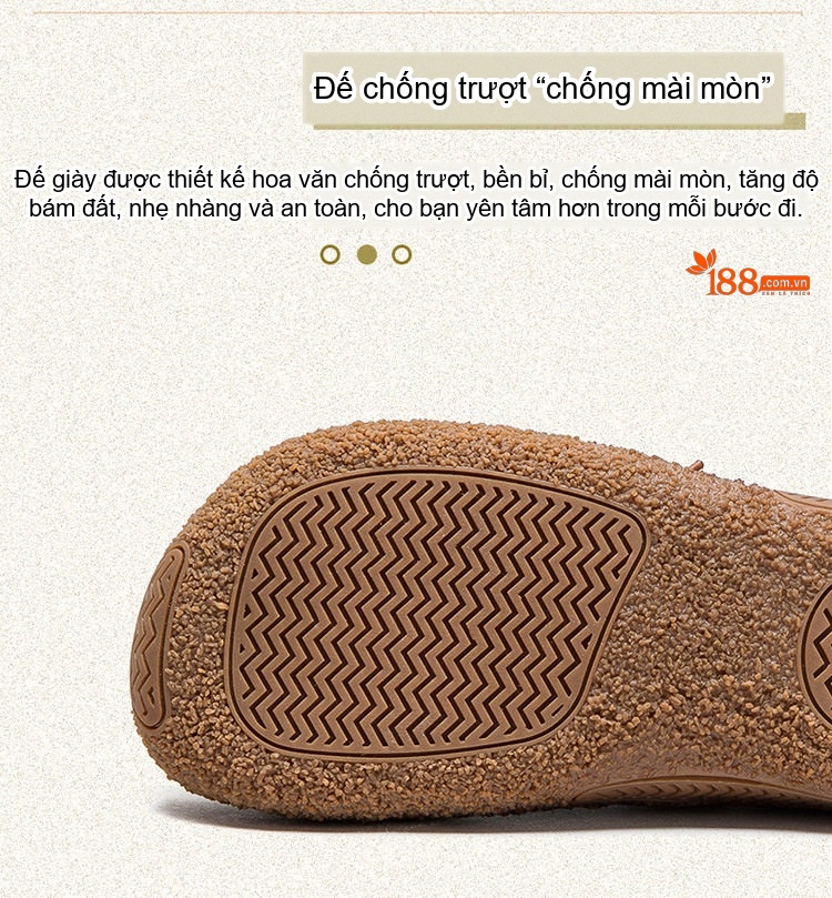 Giày Búp Bê Nữ Phong Cách Dân Tộc Trang Trí Hoa Chiều Cao Đế Khoảng 2cm Màu Nâu chi tiết 4