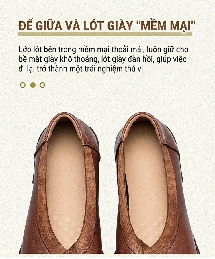 Giày Búp Bê Nữ Quai Thun Trang Trí Nơ Chiều Cao Đế Khoảng 2cm Phong Cách Vintage Màu Đen, Nâu chi tiết 6