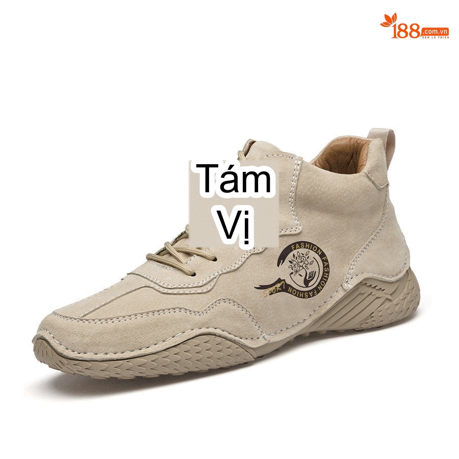 Giày Cao Cổ Nam Da Mờ Lót Lông Đi Mùa Đông Chiều Cao Đế Khoảng 3cm Màu Kem, Xám, Đen