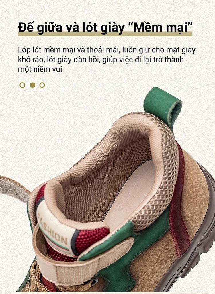 Giày Cao Cổ Nữ Da Heo Khoá Dán Thời Trang Chiều Cao Đế Khoảng 4cm Màu Nâu, Xanh Lá, Đỏ chi tiết 6