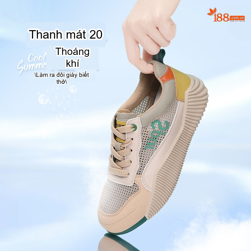 Giày Cao Cổ Nữ Dáng Thể Thao Đế Mềm Chiều Cao Đế Khoảng 3cm Màu Be, Vàng, Xám, Đen