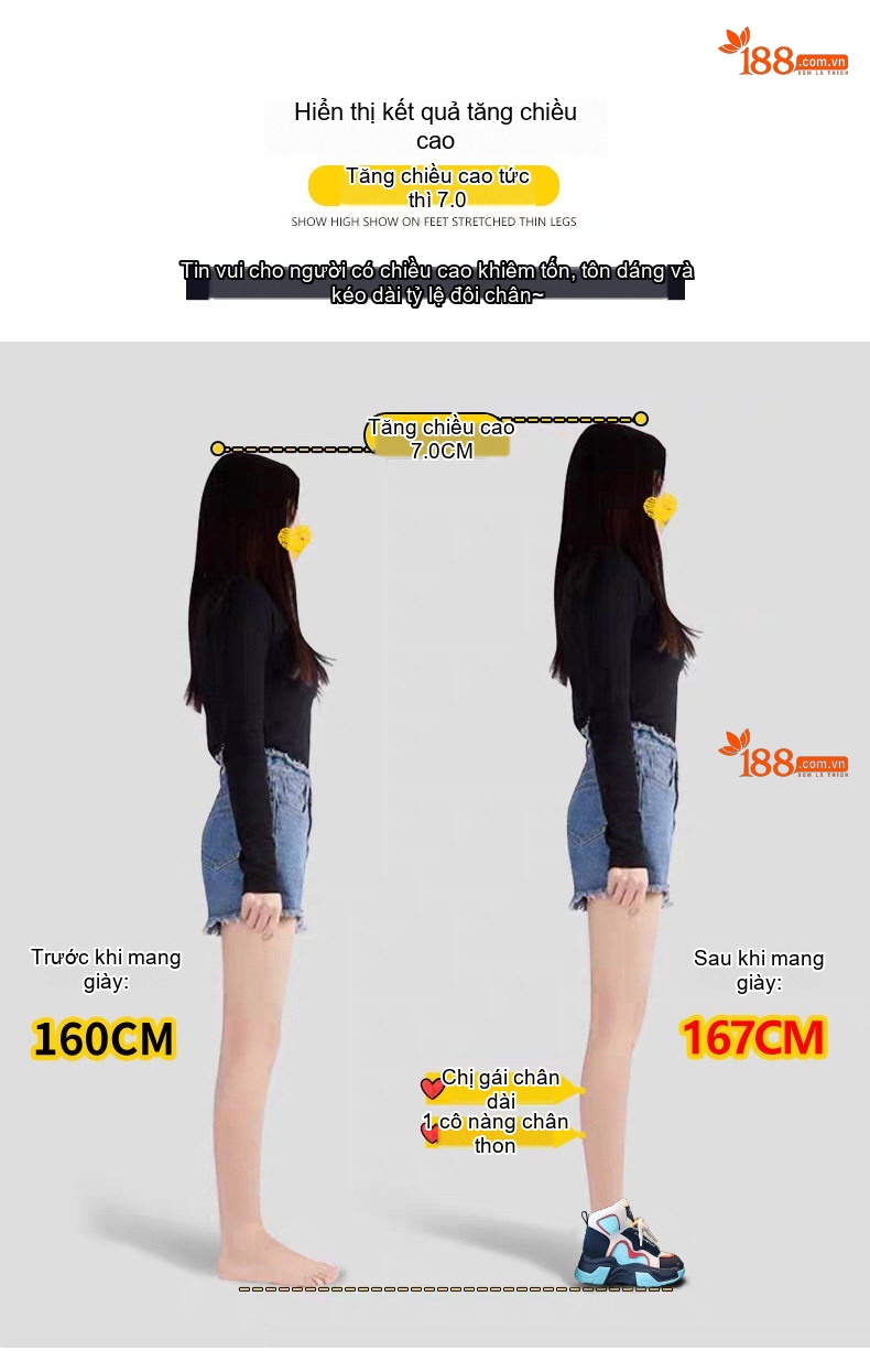 Giày Cao Cổ Nữ Đế Dày Chiều Cao Đế 7cm Phong Cách Ulzzang Màu Trắng, Hồng, Đen, Xanh... chi tiết 5