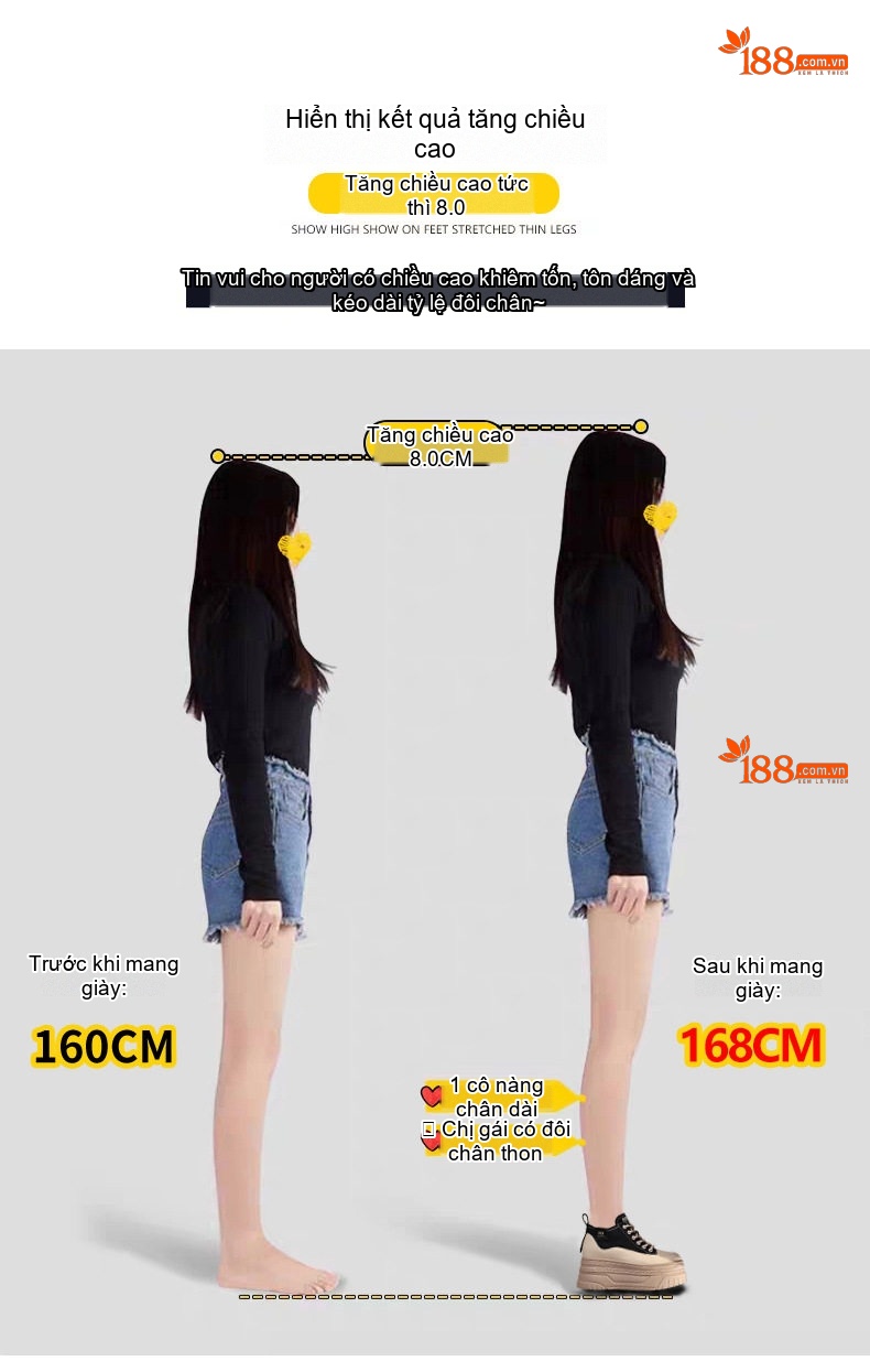 Giày Cao Cổ Nữ Đế Dày Chiều Cao Đế 8cm Phong Cách Thể Thao Màu Đen, Nâu chi tiết 5