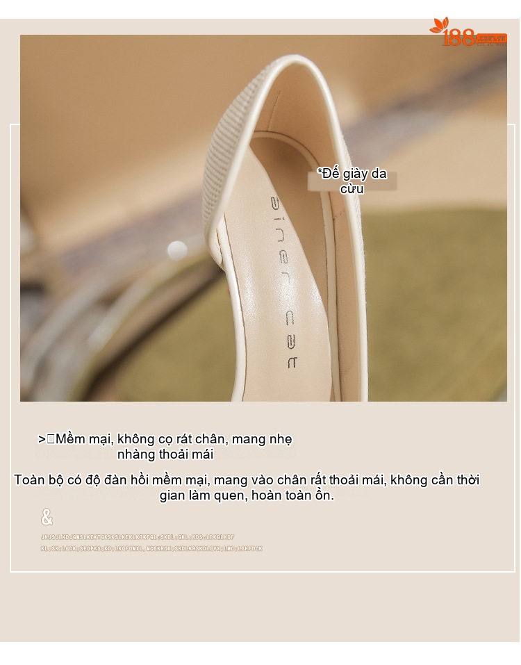 Giày Cao Gót Hở Bên Nữ Da Cừu Chiều Cao Đế Khoảng 7cm Kiểu Mũi Nhọn Thắt Nơ Màu Trắng, Đen chi tiết 8