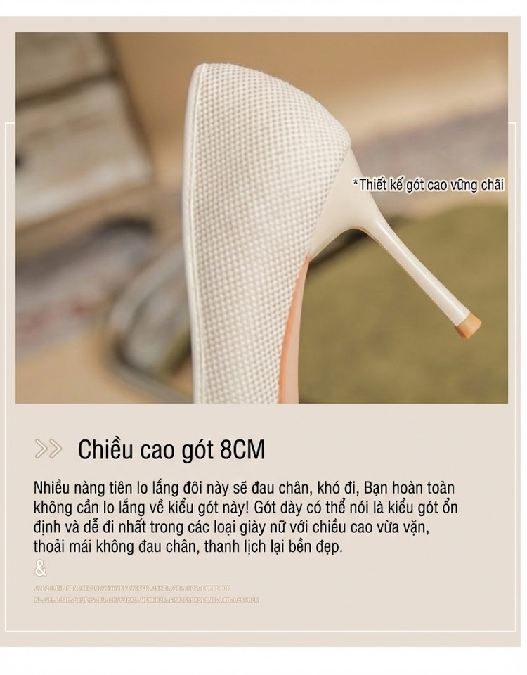 Giày Cao Gót Hở Bên Nữ Da Cừu Chiều Cao Đế Khoảng 7cm Kiểu Mũi Nhọn Thắt Nơ Màu Trắng, Đen chi tiết 9