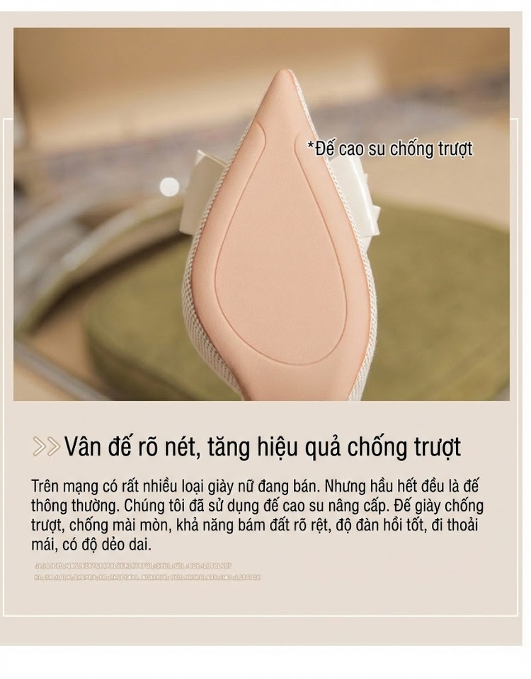 Giày Cao Gót Hở Bên Nữ Da Cừu Chiều Cao Đế Khoảng 7cm Kiểu Mũi Nhọn Thắt Nơ Màu Trắng, Đen chi tiết 10