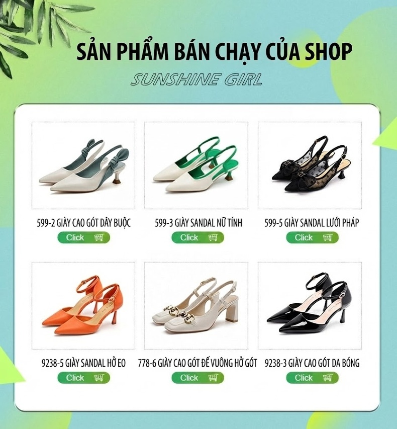 Giày Cao Gót Mũi Nhọn Da Mềm Chiều Cao Đế 6cm Màu Nude, Đen, Xám, Vàng... chi tiết 1