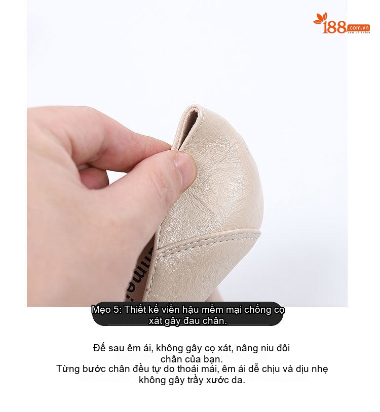 Giày Cao Gót Mũi Nhọn Da Mềm Đính Nơ Đá Chiều Cao Đế Khoảng 6cm Màu Kem, Đen chi tiết 13