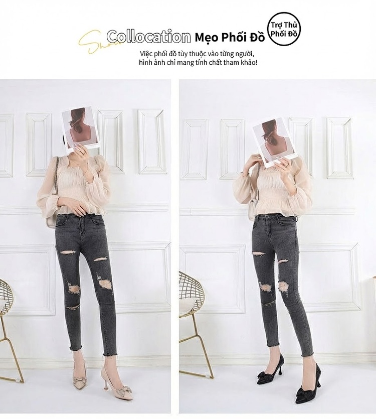 Giày Cao Gót Mũi Nhọn Da Mềm Đính Nơ Đá Chiều Cao Đế Khoảng 6cm Màu Kem, Đen chi tiết 6
