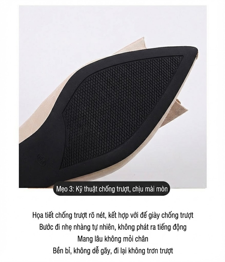 Giày Cao Gót Mũi Nhọn Nơ Lụa Chiều Cao Đế Khoảng 6cm Màu Đen, Kem chi tiết 11