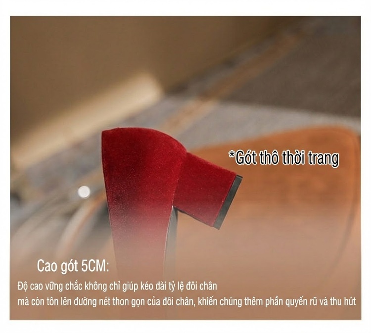 Giày Cao Gót Mũi Nhọn Quai Hậu Đính Hạt Chiều Cao Đế Khoảng 5cm Màu Trắng, Đỏ chi tiết 9