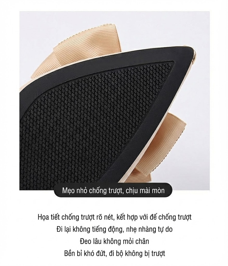 Giày Cao Gót Nữ Bít Mũi Da Bóng Chiều Cao Đế Khoảng 6cm Thiết Kế Hoa Lụa Màu Đen, Kem chi tiết 13