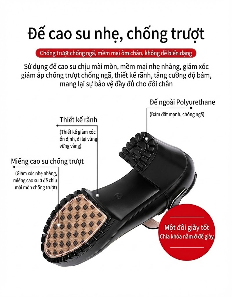 Giày Cao Gót Nữ Da Bò Chiều Cao Đế Khoảng 8cm Quai Ngang Màu Đen, Đỏ, Bạc, Trắng... chi tiết 4