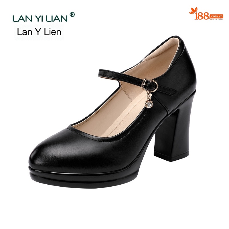 Giày Cao Gót Nữ Da Bò Đế Xuồng Quai Ngang Chiều Cao Đế Khoảng 7cm Màu Đen, Trắng, Đỏ, Bạc...