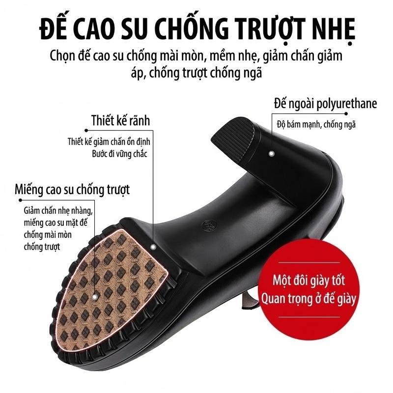 Giày Cao Gót Nữ Da Bò Mũi Tròn Quai Ngang Chiều Cao Đế Khoảng 7cm Màu Đen, Đỏ, Bạc...