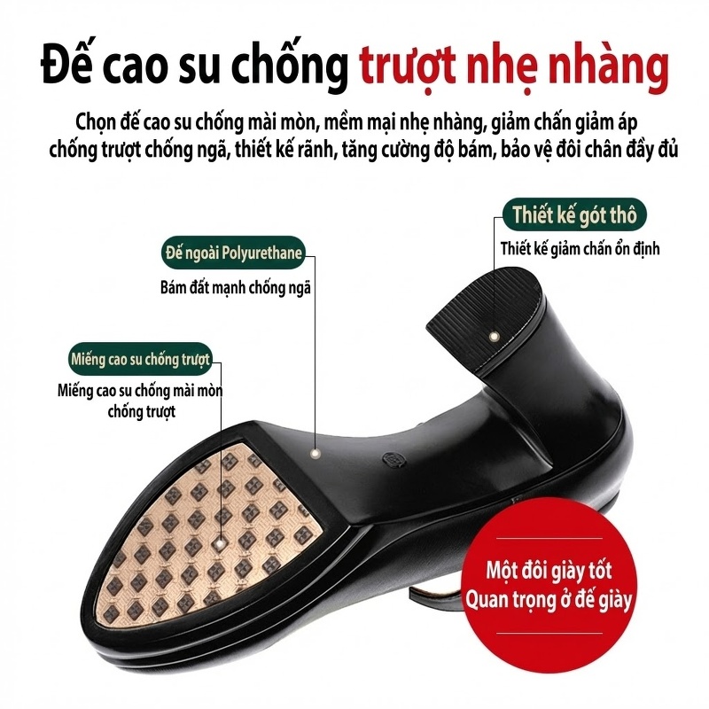 Giày Cao Gót Nữ Da Bò Quai Ngang Chống Trượt Chiều Cao Đế Khoảng 8cm Màu Đen, Trắng, Đỏ, Bạc...