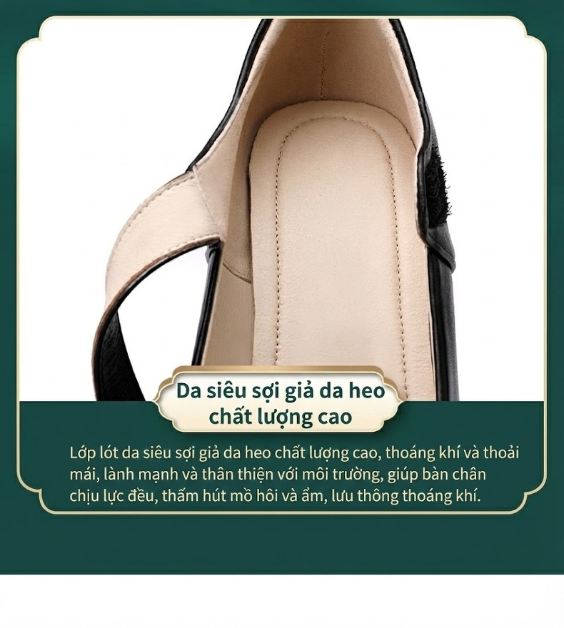 Giày Cao Gót Nữ Da Bò Quai Ngang Chống Trượt Chiều Cao Đế Khoảng 8cm Màu Đen, Trắng, Đỏ, Bạc... chi tiết 14