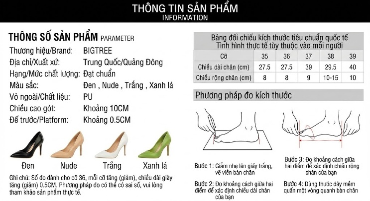 Giày Cao Gót Nữ Da Bóng Họa Tiết Da Rắn Chiều Cao Đế Khoảng 7cm Đính Đá Màu Đen, Kem, Xanh Lá, Cam... chi tiết 1