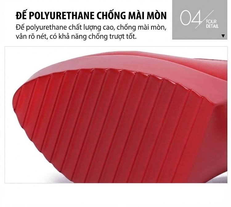 Giày Cao Gót Nữ Da Bóng Mũi Nhọn Chiều Cao Đế Khoảng 7cm Màu Đỏ, Đen, Trắng chi tiết 10