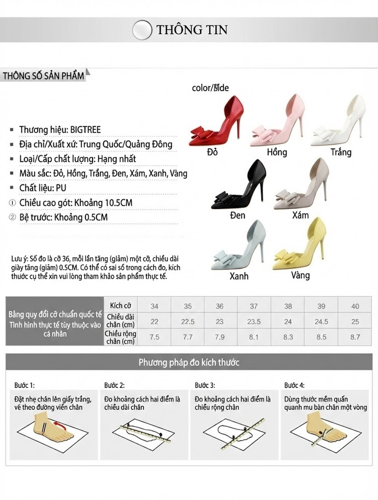 Giày Cao Gót Nữ Da Bóng Mũi Nhọn Hở Bên Chiều Cao Đế Khoảng 7cm Đính Nơ Màu Hồng, Xám, Trắng, Đỏ... chi tiết 1
