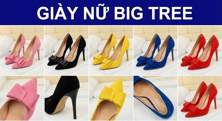 Giày Cao Gót Nữ Da Bóng Mũi Nhọn Hở Bên Chiều Cao Đế Khoảng 7cm Đính Nơ Màu Hồng, Xám, Trắng, Đỏ... chi tiết 8