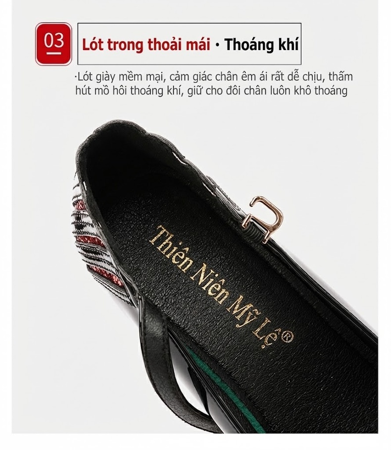 Giày Cao Gót Nữ Da Bóng Mũi Nhọn Quai Ngang Chiều Cao Đế Khoảng 11cm Màu Đen, Trắng, Đỏ chi tiết 7