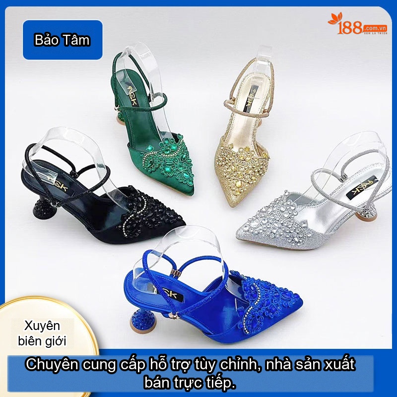Giày Cao Gót Nữ Da Bóng Thiết Kế Hở Bên Chiều Cao Đế Khoảng 8cm Màu Kem chi tiết 21