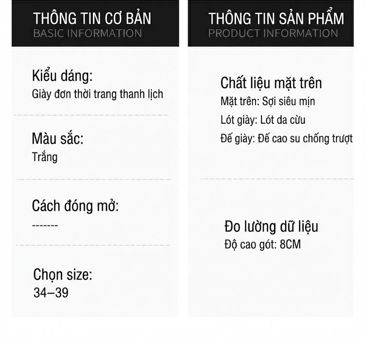 Giày Cao Gót Nữ Da Cừu Mũi Nhọn Chiều Cao Đế Khoảng 6cm Đính Đá Màu Trắng chi tiết 6