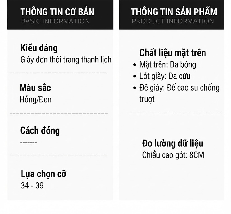 Giày Cao Gót Nữ Da Cừu Mũi Nhọn Chiều Cao Đế Khoảng 7cm Màu Đen, Kem chi tiết 6