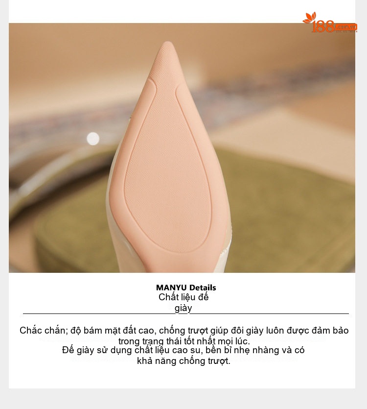 Giày Cao Gót Nữ Da Cừu Mũi Nhọn Chiều Cao Đế Khoảng 7cm Phối Màu Đen, Kem chi tiết 11