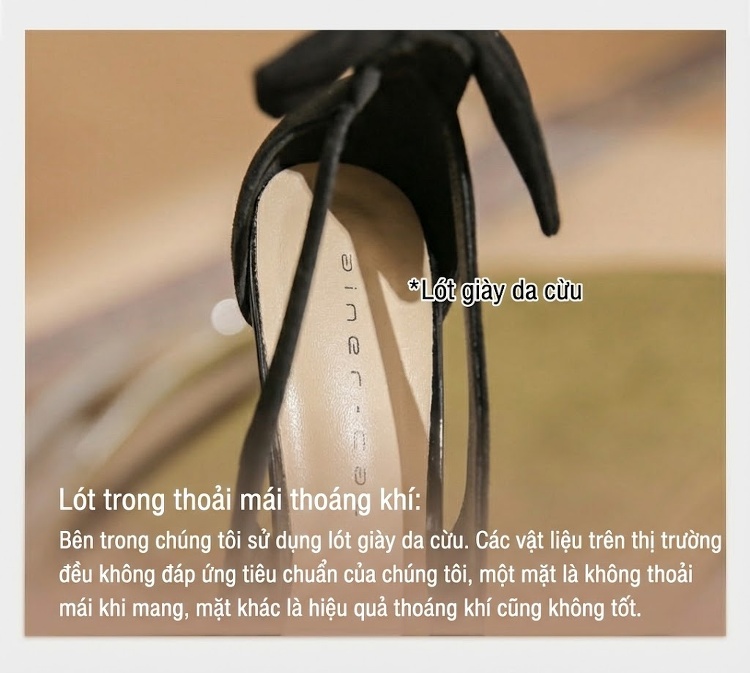 Giày Cao Gót Nữ Da Cừu Mũi Nhọn Gót Nhọn Chiều Cao Đế Khoảng 7cm Màu Đen chi tiết 7