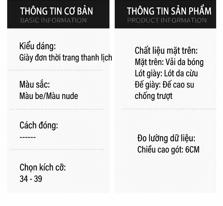 Giày Cao Gót Nữ Da Cừu Mũi Nhọn Hở Lưỡi Chiều Cao Đế Khoảng 6cm Màu Kem, Nude chi tiết 4