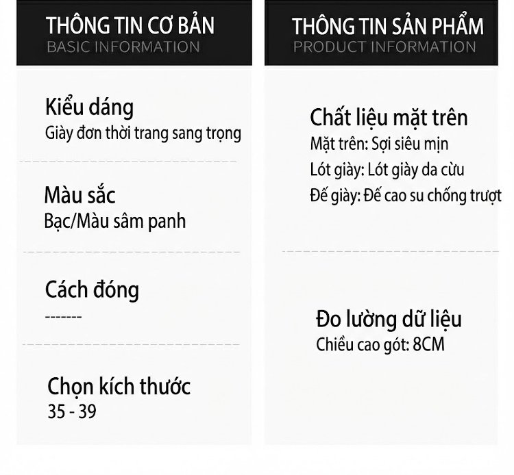 Giày Cao Gót Nữ Da Cừu Mũi Nhọn Quai Đính Đá Chiều Cao Đế Khoảng 8cm Màu Bạc chi tiết 6