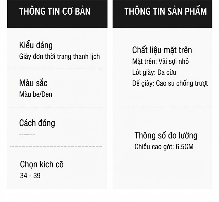 Giày Cao Gót Nữ Da Cừu Mũi Nhọn Quai Hậu Chiều Cao Đế Khoảng 6cm Đính Hạt Màu Đen, Kem chi tiết 4