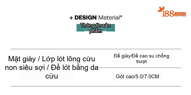Giày Cao Gót Nữ Da Mờ Đính Đá Chiều Cao Đế Khoảng 6cm Màu Đen, Nâu chi tiết 5