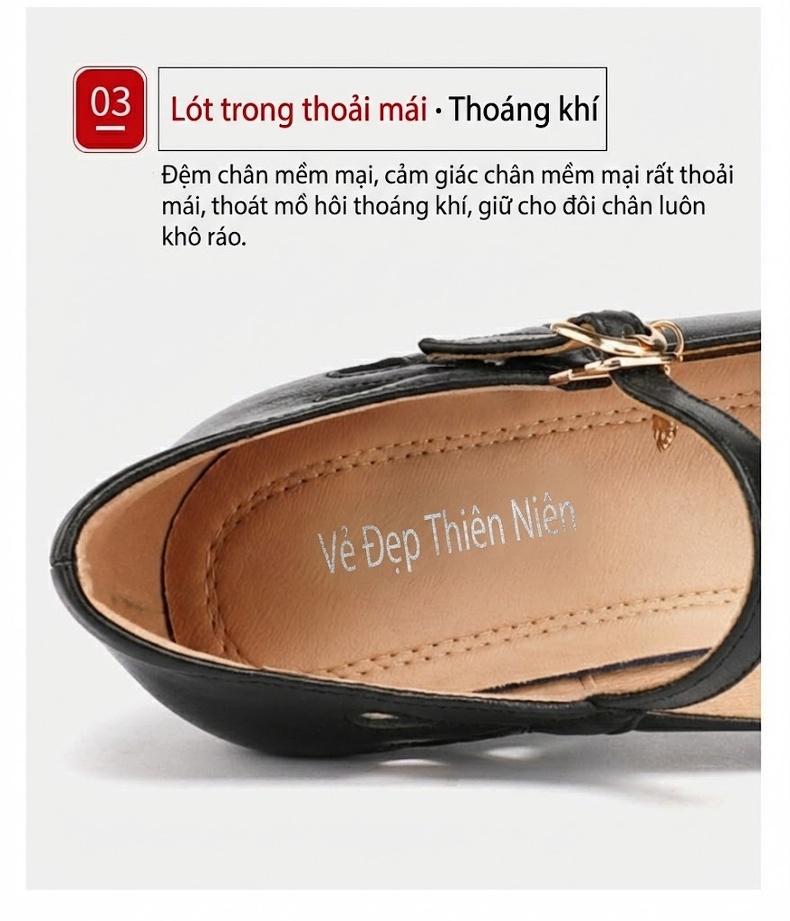 Giày Cao Gót Nữ Da Thật Mũi Nhọn Chiều Cao Đế Khoảng 7cm Quai Ngang Công Sở Màu Đen, Trắng chi tiết 8