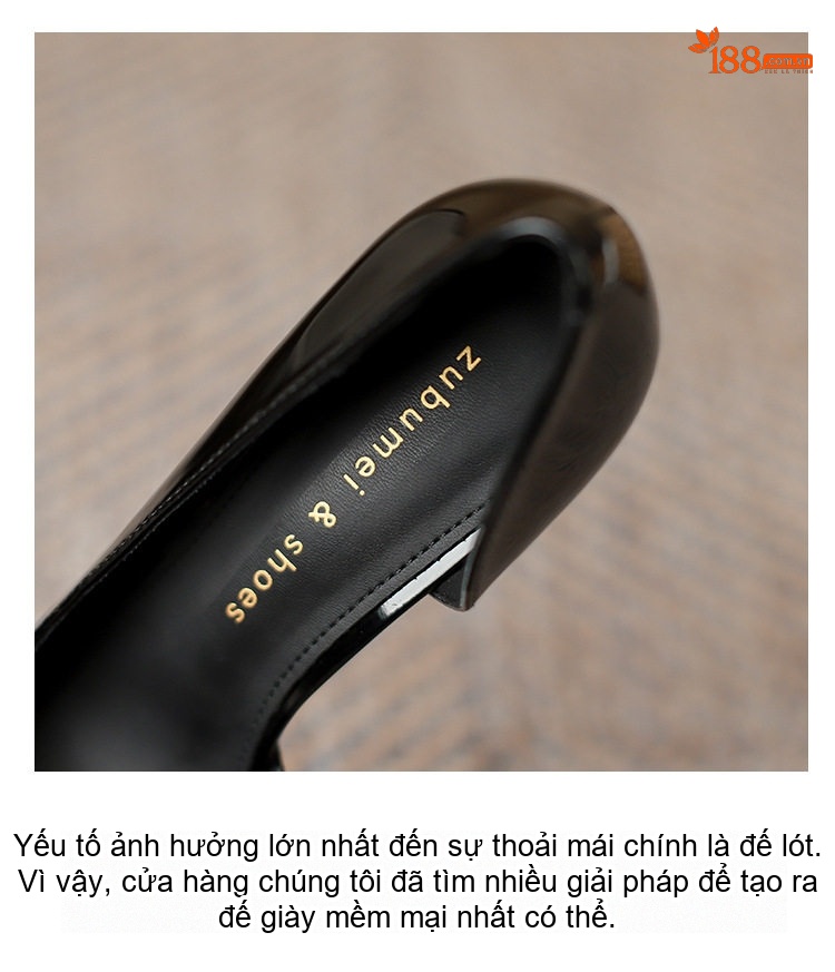 Giày Cao Gót Nữ Mũi Nhọn Da Bóng Hở Bên Chiều Cao Đế Khoảng 7cm Màu Đen, Đỏ, Kem chi tiết 4