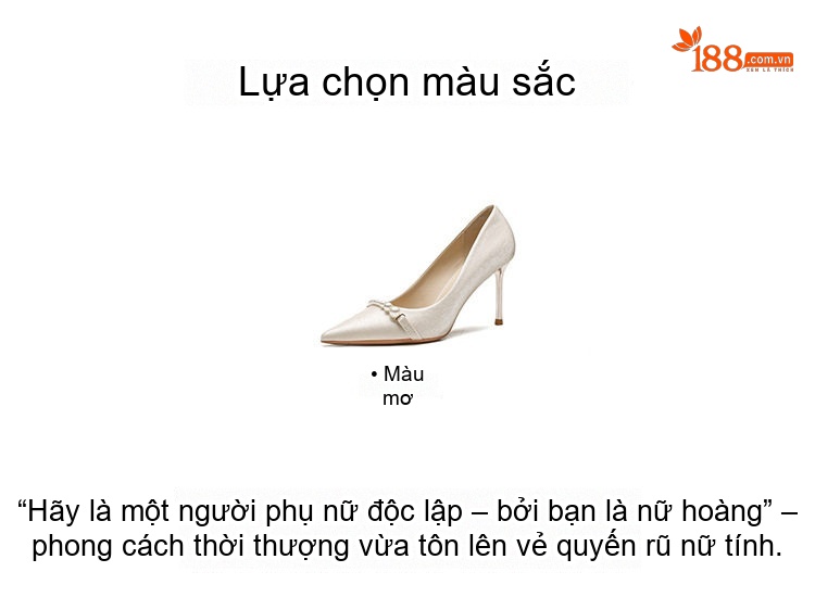 Giày Cao Gót Nữ Mũi Nhọn Đính Hạt Chiều Cao Đế 8cm Màu Trắng chi tiết 3