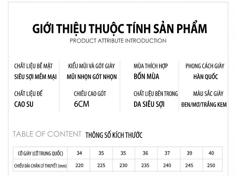Giày Cao Gót Nữ Mũi Nhọn Gót Nhọn Chiều Cao Đế Khoảng 5cm Phong Cách Pháp Da Bóng Màu Đen, Trắng, Nude chi tiết 1