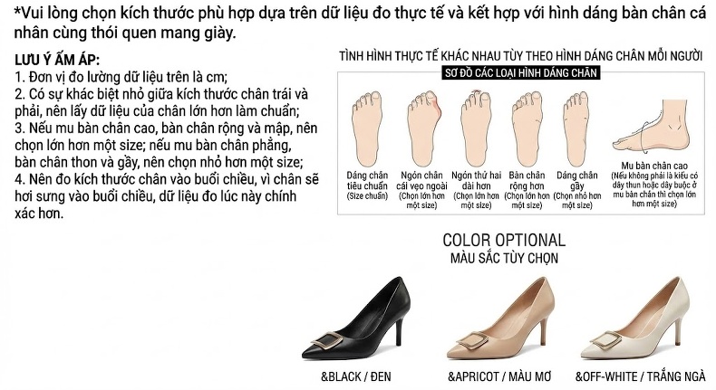 Giày Cao Gót Nữ Mũi Nhọn Gót Nhọn Chiều Cao Đế Khoảng 5cm Phong Cách Pháp Da Bóng Màu Đen, Trắng, Nude chi tiết 2