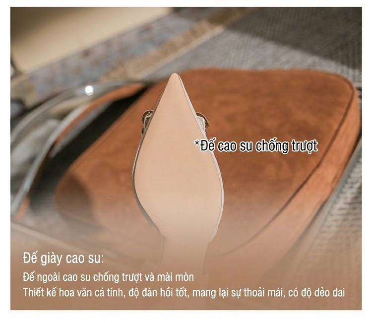 Giày Cao Gót Nữ Mũi Nhọn Gót Nhọn Chiều Cao Đế Khoảng 6cm Khóa Vuông Đính Đá Da Bóng Màu Đen, Trắng, Vàng chi tiết 11