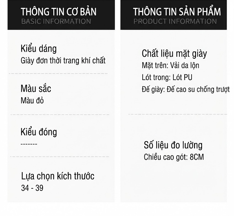 Giày Cao Gót Nữ Mũi Nhọn Quai Ngọc Trai Chiều Cao Đế Khoảng 8cm Màu Đỏ chi tiết 4
