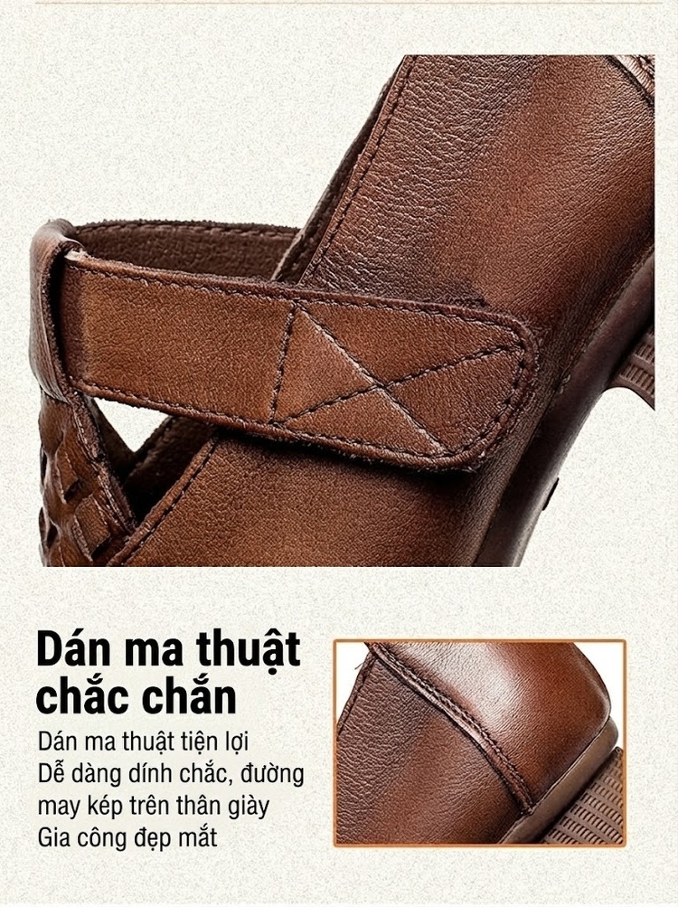 Giày cao gót nữ mũi tròn quai dán trang trí đan, gót 5 cm chi tiết 6